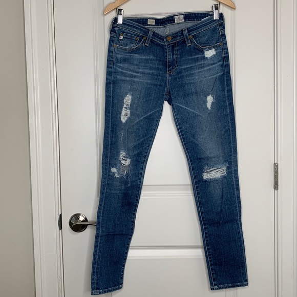 Ag Adriano Goldschmied Denim - AG Stevie Distressed Ankle Jeans Ag Adriano Goldschmied Denim - AG Stevie Distressed Ankle Jeans